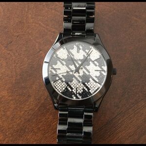 Michael Kors Black and Silver Crystal Accent Women's Watch
